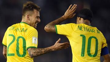 Lucas Lima y Neymar.