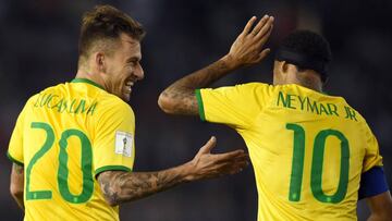 Lucas Lima y Neymar. 