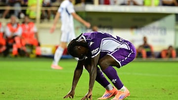 FLORENCE (Italy), 21/09/2025.- Fiorentina's Moise Kean reacts during the Italian Serie A soccer match between ACF Fiorentina and Como 1907, in Florence, Italy, 21 September 2025. (Italia, Florencia) EFE/EPA/CLAUDIO GIOVANNINI