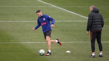 Koke, durante el entrenamiento del Atlético.