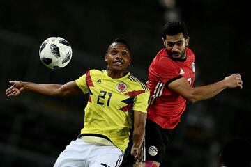 La Selección Colombia enfrentó a Egipto en el estadio Atleti Azurri d'Italia, cancha del Atalanta de Bérgamo, en partido preparatorio de cara al Mundial de Rusia 2018, en el que la 'tricolor' debutará el 19 de junio frente a Japón en Saransk.