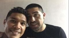 Teo Gutiérrez y su selfie con Juan Román Riquelme