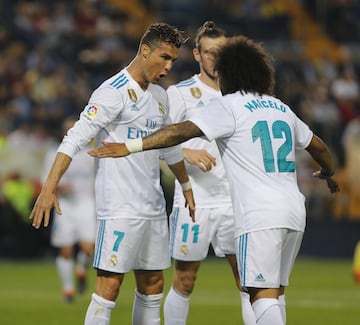 0-2. Cristiano Ronaldo celebró el segundo gol con Marcelo.