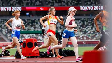 Izaskun Osés, sexta en los 1.500 m femeninos. Estadio Olímpico de Tokio. 28/08/21. Juegos Paralímpicos Tokio 2020. © Mikael Helsing / CPE.
