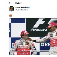 El tuit sutil de Hamilton que va contra Alonso