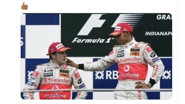 El tuit sutil de Hamilton que va contra Alonso