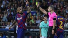 Soccer player Arturo Vidal during the group F Champions League soccer match between F.C. Barcelona and Inter Milan at the Camp Nou stadium in Barcelona, Spain, Wednesday, Oct. 2, 2019.