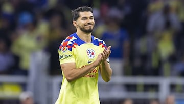   Henry Martin celebrate this goal 2-0 of America during the Quarterfinals second leg match between Club America and Leon, as part of Torneo Apertura 2023 Liga BBVA MX, at Azteca Stadium, December 02, 2023, in Mexico City.