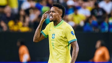 Militao, durante un partido con Brasil.