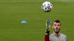 De Gea, durante un entrenamiento con la Selecci&oacute;n.