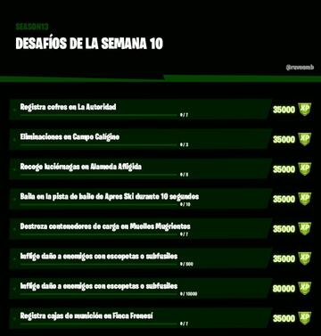 Desaf&iacute;os de la Semana 10 de la Temporada 3