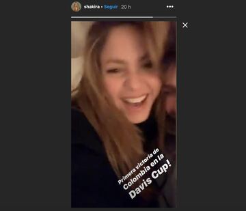 El cariñoso abrazo de Shakira y Piqué para celebrar la victoria de Colombia en la Davis