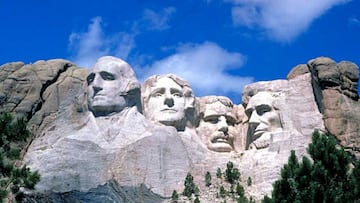 The presidents on Mount Rushmore National Memorial