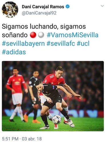 Carvajal and Sarabia social media team mix up on Twitter