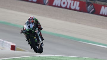 Jonathan Rea durante los Libres 1 de la ronda de SBK en Portugal.