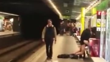 La pareja fue cazada practicando sexo en el and&eacute;n del metro de Liceo de Barcelona.