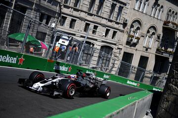 Romain Grosjean durante la clasificación del GP de Azerbaiyán. 