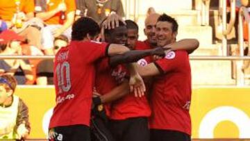 <b>ALEGRÍA. </b>Los jugadores del Mallorca celebran un gol.