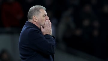 Ange Postecoglou, entrenador del Tottenham, durante el partido ante el West Ham.