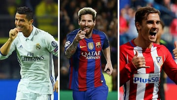 Cristiano, Messi y Griezmann.