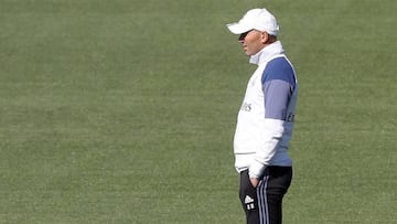 Zidane, en el entrenamiento del Real Madrid.