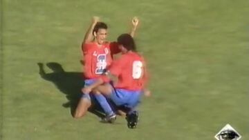 La celebración del gol de Eduardo Ramos.