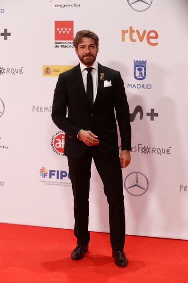 El actor Félix Gómez antes de la gala, en la alfombre roja.