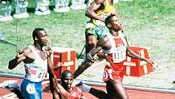 <b>EN EL PUNTO DE MIRA.</B> Sobre estas líneas, Mary Jo Fernández, oro en tenis en Barcelona 92. A la izquierda, Carl Lewis entra segundo en los 100 metros de Seúl 88, pero fue proclamado campeón porque se descalificó a Ben Johnson. Tanto Mary Jo como Lewis han sido acusados de actuar dopados.
