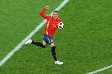 2-2. El VAR concedi¨® el segundo gol a Iago Aspas. El gallego celebr¨® el tanto de la igualada.