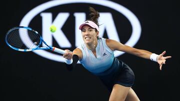Garbiñe Muguruza, durante su partido ante Konta.