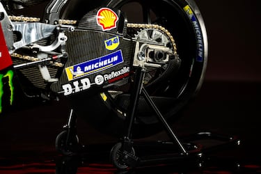 Detalles de la nueva Desmosedici GP25 de Marc Márquez y Pecco Bagnaia, la nueva moto de la escudería Ducati Lenovo para la temporada 2025 de Moto GP.