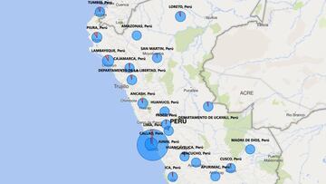 Mapa de casos por coronavirus por departamento en Perú: hoy, 12 de mayo