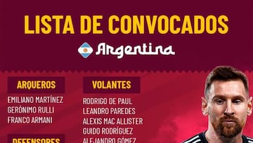 Convocatoria de Argentina para el Mundial 2022 en vivo: Lista de Scaloni para Qatar en directo