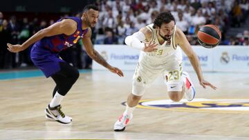 Sergio Llull, durante el partido de la Euroliga entre el Real Madrid y el Barcelona