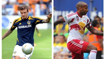 David Beckham con LA Galaxy y Thierry Henry con New York Red Bulls