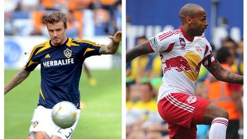 David Beckham con LA Galaxy y Thierry Henry con New York Red Bulls