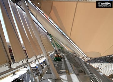 Obras en el Wanda Metropolitano: la cubierta ya est¨¢ terminada