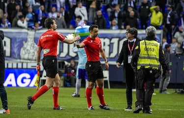 La Rosaleda se libra del cierre parcial por el botellazo al árbitro, pero queda apercibida