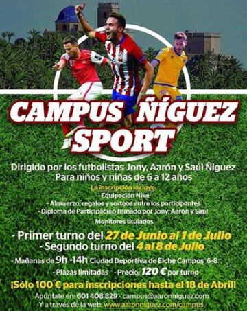 Saúl tiene junto a sus dos hermanos mayores un campus de fútbol para los más pequeños.