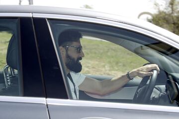 Siovas jugador del Leganés llegando a las instalaciones deportivas de Butarque para la realización de los test covid-19