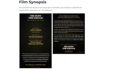 La sinopsis de ‘El señor de los anillos: La caza de Gollum’ revela el regreso de Aragorn y el período en el que transcurre la historia