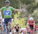El eterno Valverde bate a Sagan sin querer y mira al maillot rojo