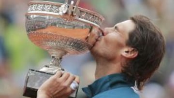 Nadal, tras ganar la última edición de Roland Garros.