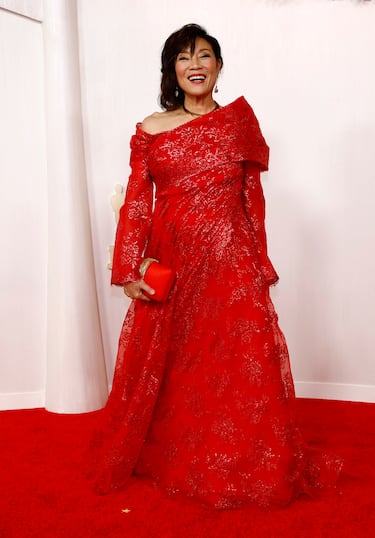 Janet Yang, Presidenta de la Academia de cine a su llegada a la alfombra roja.