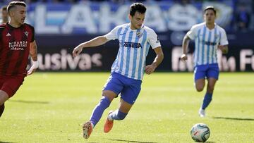 Juankar, durante el Málaga - Mirandés.