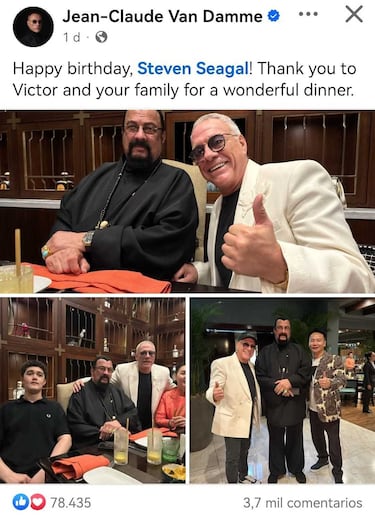 Van Damme y Steven Seagal hacen las paces: así han celebrado juntos un cumpleaños