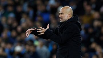 Soccer Football - Champions League - Quarter Final - First Leg - Manchester City v Bayern Munich - Etihad Stadium, Manchester, Britain - April 11, 2023 Manchester City manager Pep Guardiola during the match Action Images via REUTERS/Jason Cairnduff