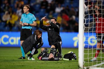 Momento en el que se pide el cambio para Ramón Juan.