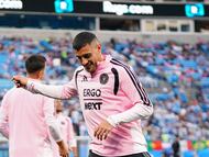 CHARLOTTE, NORTH CAROLINA - MARCH 14: German Berterame #19 of Inter Miami CF warms up prior to the MLS match between Charlotte FC and Inter Miami CF at Bank of America Stadium on March 14, 2026 in Charlotte, North Carolina. Sean Rayford/Getty Images/AFP (Photo by Sean Rayford / GETTY IMAGES NORTH AMERICA / Getty Images via AFP)