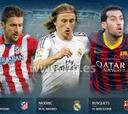 Mejor medio 2013-14: Modric, Gabi y Busquets, los candidatos
